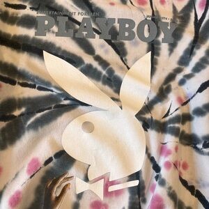PLAYBOY Black Pink Swirl Tie-Dye Sweatshirt